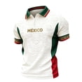 thumbnail image 2 of Zimjoy Men's Mexico Soccer Jersey Shirt 2026 World Soccer Game National Team 2D Graphic Collared Short Sleeve Polo Shirts White XL, 2 of 5