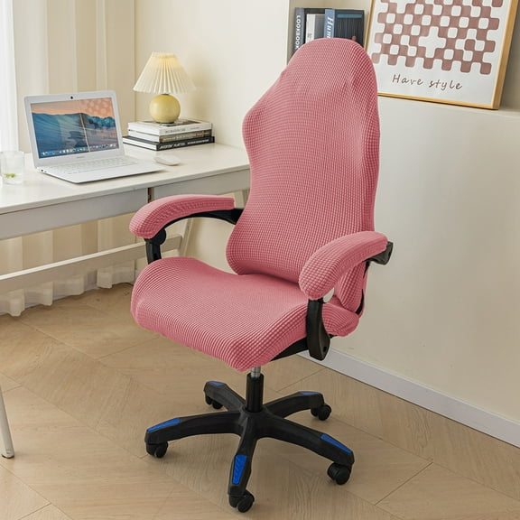 Namzi Gaming Chair Covers Slip Covers Office Desk Chair Cover Waterproof with Armrest Covers, Stretch Computer Chair Cover Rotating Armchair Covers -Pink