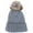 Gray, variant on Metallic Shimmer Winter Knit Lined Beanie with Pom (Women)