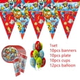 thumbnail image 2 of Superzings suministros para fiestas temáticas, juego de vajilla desechable, plato de papel, vaso de paja, suministros para fiestas, globos de látex, juguete Superzings, 2 of 4