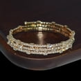 thumbnail image 1 of Three Layer Rhinestone Stretch Bracelets Bangle Jewelry Adjustable Bridal Bracelet for Women, 1 of 6