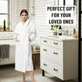 thumbnail image 3 of KAHAF COLLECTION X-Large White Hooded Bathrobe – 100% Cotton, Machine Washable, 3 of 6