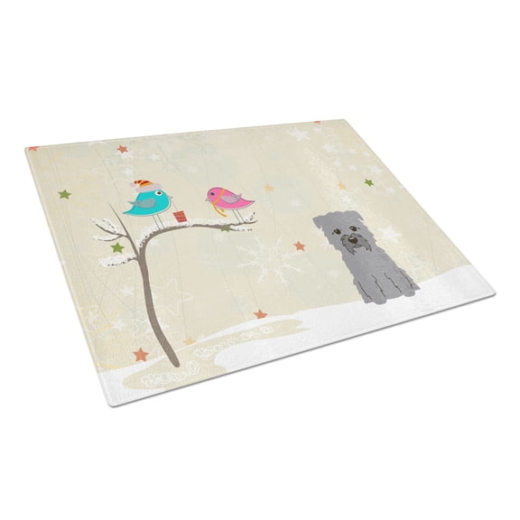 Caroline's Treasures Christmas Presents between Friends Glen of Imal Grey Glass Cutting Board Large