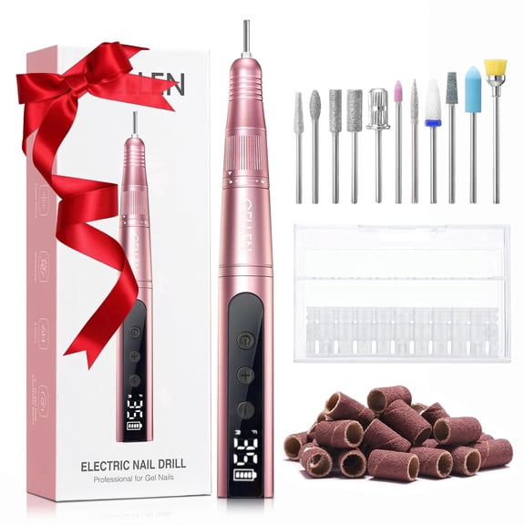 Gellen Cordless Electric Nail Drill, 11 in 1 Professional Nail File Kit, Rechargeable Pedicure Manicure Nail Drill Kit 35000 RPM Portable Efile Set