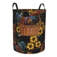 thumbnail image 2 of Haiem Embroidery Chicken Rooster Leather Dirty Clothes Laundry Basket,Sturdy & Waterproof,Collapsible Round Design For Efficient Space Management,Multi-Purpose Storage Basket, 2 of 8