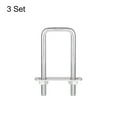 thumbnail image 3 of Square U-Bolts 3 Sets 35mm Inner Width 100mm Length M8 304 Stainless Steel with Nuts and Plates, 3 of 5