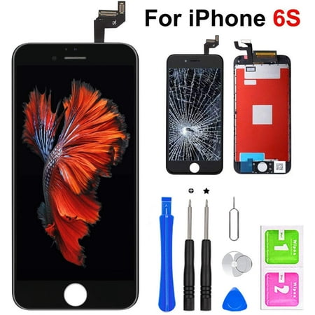 iPhone 6s Screen Replacement 4.7" Black,LCD Display & Touch Screen Digitizer with 3D Touch Full Assembly Set for iPhone 6s 4.7 inch with Repair Tool kit