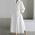thumbnail image 1 of Women's Polo Collar Long Sleeve Maxi Dress - Ankle-Length, Elastic, Button Detail, Polyester, 1 of 10