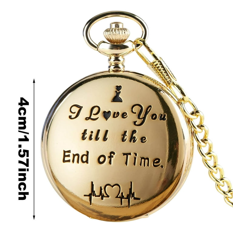 BOLUOYI 4th of july outdoor Couple Pocket Watch Wedding Gift Love Pocket Watch Engraved Commemorative Pocket Watch Walmart
