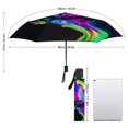 thumbnail image 2 of POBUDS Windproof Automatic Umbrella – Steel-Carbon Fiber Frame, UV-Blocking Black Coating Inside, Auto Open/Close - Liquid Marbling Paint Background, 2 of 8