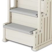 Confer Above Ground Swimming Pool Ladder 4 Stair Step Entry System, Gray