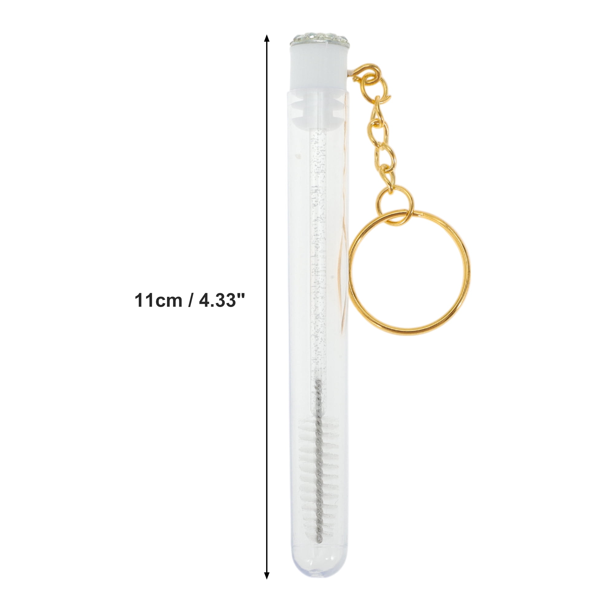 Unique Bargains 1 Pc Durable Eyelash Brush in Tube Design with Gold-Tone Buckle Silver