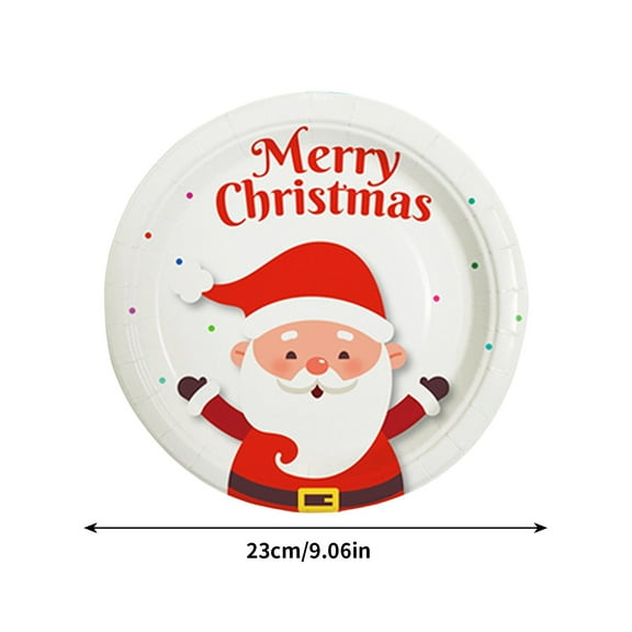 Tyidzon 10Pc Christmas Party Supplies, Disposable Paper Dinner Plates Dessert Plates and Napkins for Merry Christmas Party 9 Inch
