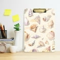 thumbnail image 2 of FORMRS Acrylic Clipboard with Low Profile Clip Standard A4 Letter Size, 12.5" x 9", Colorful Watercolor Seashells, 2 of 8