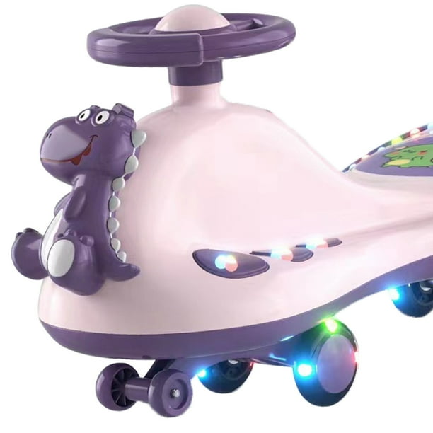 Wiggle Car Ride on Toy, Swing Car with LED Flashing Wheels, No