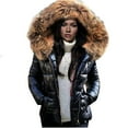 thumbnail image 2 of Babysbule Winter Jackets for Women Fashion Women Winter Neck Hooded Down Warm Coat Down Jacket Windbreaker Coat, 2 of 3