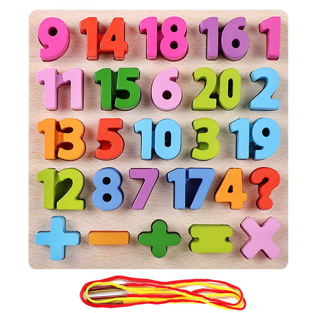 Rompecabezas de madera con números ABC del alfabeto azul para niños ...
