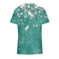 thumbnail image 5 of CNKOO Hauts pour Femmes Mode Décontractée Imprimé Col en V Manches Courtes T-shirt Imprimé Bleu L, 5 of 5