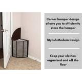 BirdRock Home Compact Corner Laundry Hamper with Lid - Black - Walmart.com