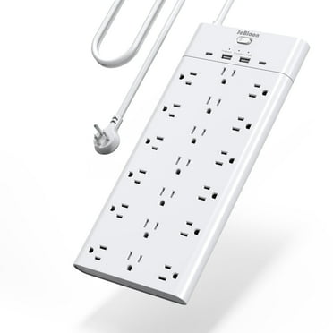 JcBlaon Power Strip 6ft 19 Outlet Surge Protector Extension Cord with 4 USB Ports for Indoor Outdoor