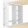 thumbnail image 6 of [Luckynote]Full XL/Full over Twin Bunk Bed with Dismountable Lower Bed and Desk, Solid Wood Bunk Beds Frame with Built-in Shelves and Wardrobe, Can be Converted into Loft Bed, White, 6 of 10