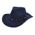 thumbnail image 3 of Sombrero de lana étnico, sombrero de pareja para hombres y mujeres europeos y americanos, sombrero de copa de mezclilla occidental de lana, moda, 3 of 6