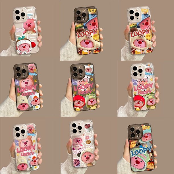 ANMANG LOOPY-funda para teléfono móvil a prueba de golpes, funda de silicona 3d con molde para iphone 14 13 pro max xr 12 11