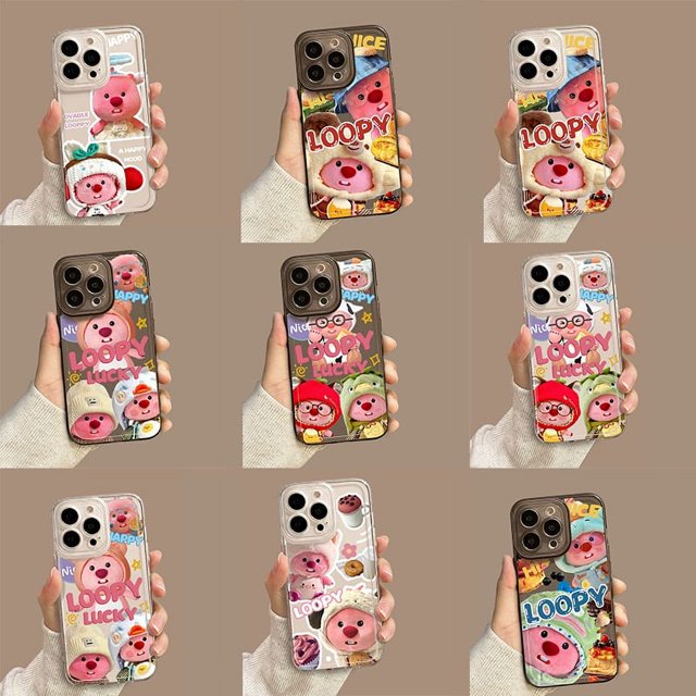 ANMANG LOOPY-funda para teléfono móvil a prueba de golpes, funda de silicona 3d con molde para iphone 14 13 pro max xr 12 11