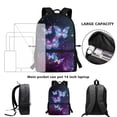 thumbnail image 6 of KUIFORTI Galaxy Butterfly Bookbag for Girls Elementary School Kids School Backpack Waterproof 17 Inch Zipper School Bag with Adjustable Strap & Side Pockets for Water Bottle, 6 of 6
