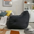 thumbnail image 3 of Bean Bag Chair, Giant Ultra Soft Cotton Linen Arm Chair, Tufted Soft Stuffed with Filler, Fluffy and Lazy Sofa, Comfy Leisure Sofa Chair for Reading, Gaming, Bedroom, Living Room, Apartment, Dark Gray, 3 of 9