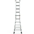 thumbnail image 2 of Olurrisa Aluminum Ladder, 22 FT Foldable Twin Front Ladder, Collapsible A Frame 5-Step Ladder, Compact Step Stool with Wide Anti-Slip Pedal, Aluminum Portable Lightweight Ladder, 2 of 4