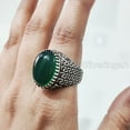 thumbnail image 6 of Green Onyx Mans Ring, Natural Green Onyx, December Birthstone, Silver Jewelry, 925 Silver Ring, Birthday Gift, Heavy Mens Ring, Arabic Design, Ottoman Style Ring, Christmas, Turkey Mens Signet Ring, 6 of 7