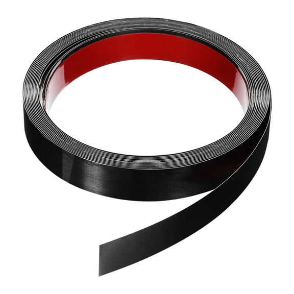 Uxcell 1" x 20ft Peel and Stick Metal Molding Wall Trim Strip Brushed Black