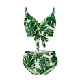 thumbnail image 1 of Traje de baño de dos piezas para mujer, cómodo, con pecho alto, en contraste OAVQHLG3B Store lin121212, 1 of 4