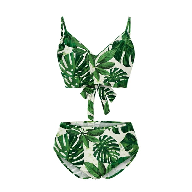Conjuntos de Bikinis Traje de Baño Camis de Contraste de Pecho Alto Para Mujer Conjunto de Bikini Dividido Traje de Baño de Dos Piezas Traje de Baño Odeerbi ODB117759