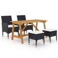 thumbnail image 1 of vidaXL 5 Piece Garden Dining Set Black, 1 of 5