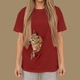 thumbnail image 2 of Jsaierl Women's Pet Carrier Sweatshirts Cute Solid Color Round Neck Sweatshirt Travel Pullover Going Out Short Sleeve Tops Fall Clothes S-2XL, 2 of 6