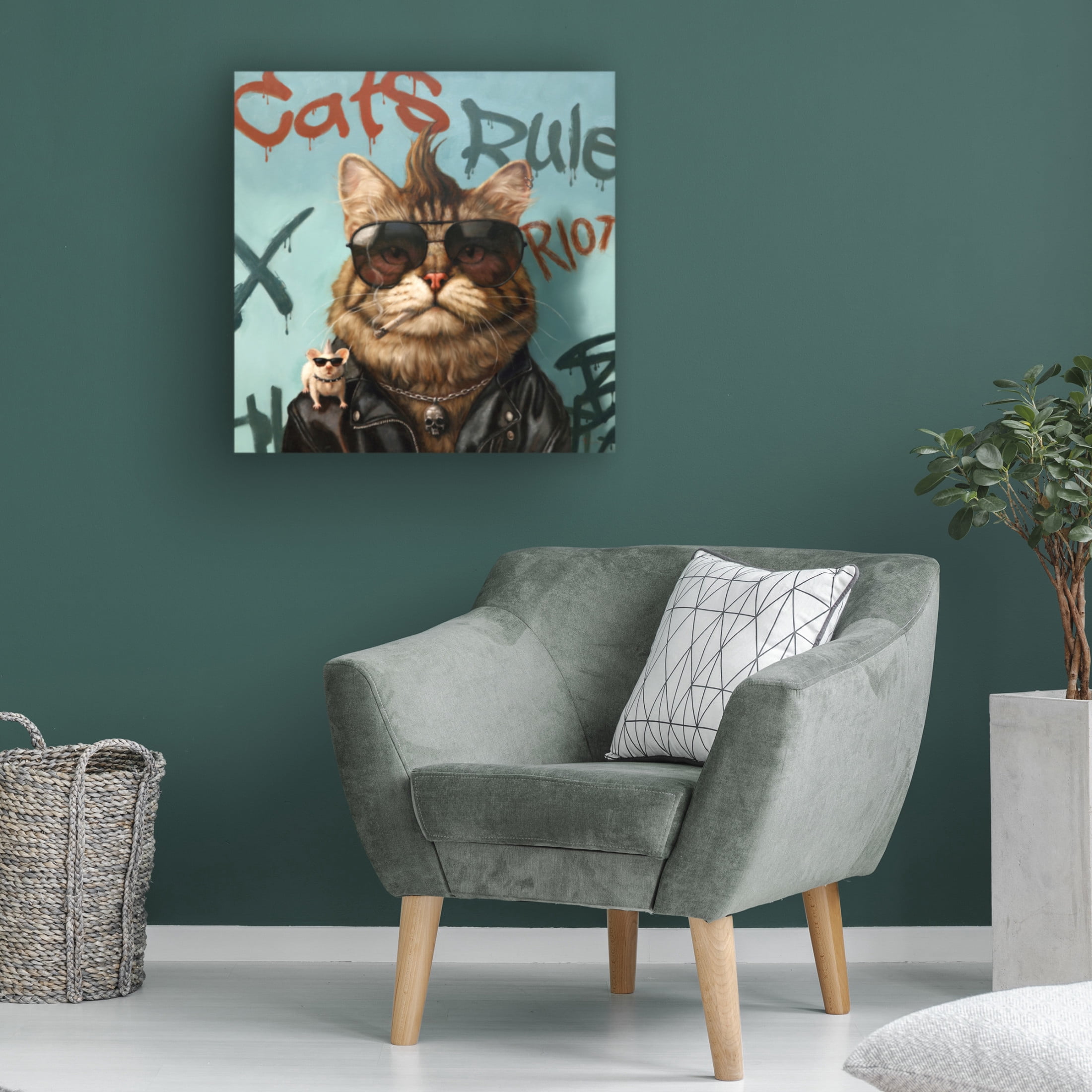 Canvas Wall Art - Lucia Heffernan 'Bad Pussy' Wall Art for Living Room, Bedroom, or Office Décor by Trademark Fine Art - 24 x 24 Inches