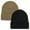 Black/Khaki, variant on 2 Pack Beanie Hats for Women & Men, Winter Hat Unisex Knitted Cuffed Plain Skull Caps Navy