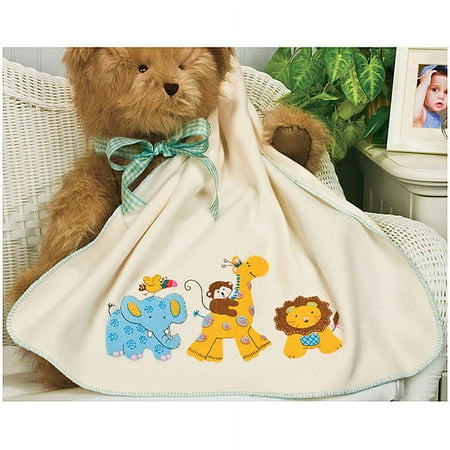 Dimensions Needlecrafts Blanket, Jungle Animals Multi-Colored