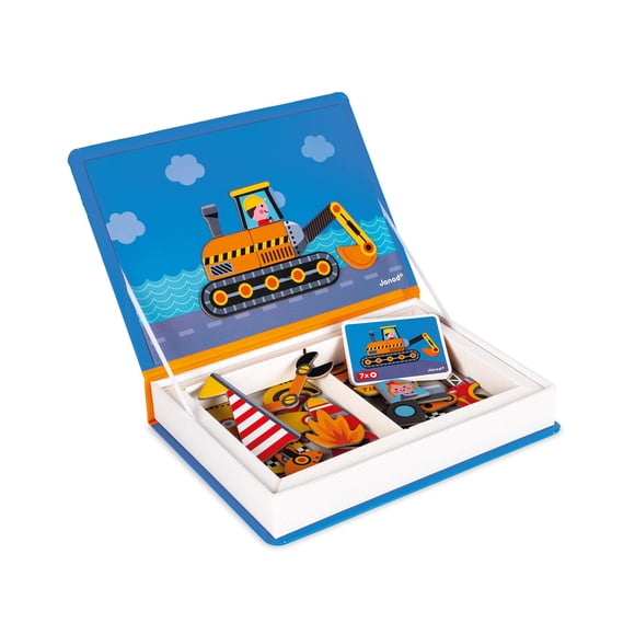Juego de vehículos Magnetic Racers Janod MagnetiBook 69 piezas para mayores de 3 años