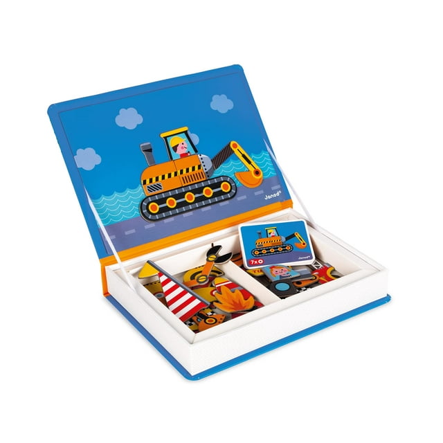 Juego de vehículos Magnetic Racers Janod MagnetiBook 69 piezas para mayores de 3 años