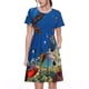 thumbnail image 1 of Fotbe Colorful Coral Reef Vestido Largo de Moda para Mujer, Vestido Tipo Camiseta con Manga Corta y Estilo Casual a Rayas y Bloques de Color, 1 of 6