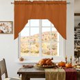 thumbnail image 4 of Burnt Orange Swag Valances for Windows, Small Curtains Drapes, Fall Autumn Thanksgiving Farmhouse Solid Color Kitchen Window Curtains Over Sink Window Treatment Valance for Bedroom/Bathroom 56"x36", 4 of 8