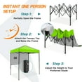 thumbnail image 3 of COOS BAY 6x4 Instant Pop Up Canopy Tent with Adjustable Sun Wall, Lightweight Compact Portable Canopy with Carry Bag, Neon Green, 3 of 8