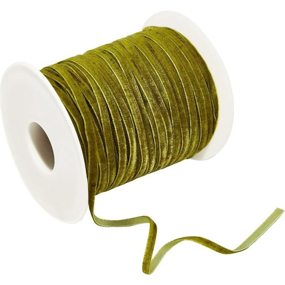 50 Yards 1/8 inch Single Face Velvet Ribbon Dark Green Satin Velvet Ribbon for Choker Wedding Gift Wrapping Hair Bows Home Christmas Decoration