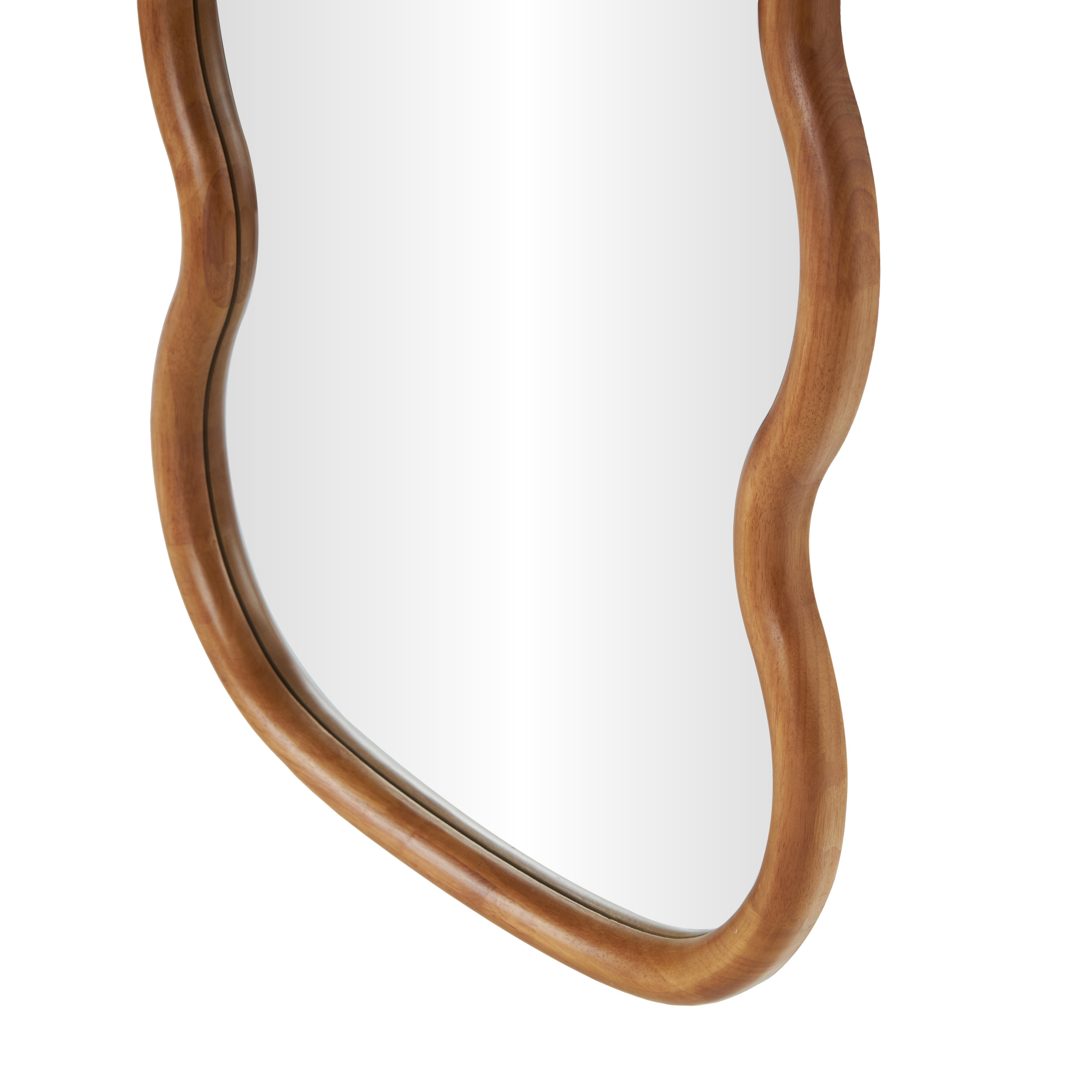DecMode 22" x 71" Brown Wavy Abstract Wall Mirror