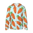 thumbnail image 1 of Vsdgher Cartoon Carrot Print Adult Hoodie Shirts Rash Guard for Men Women,Long Sleeve Sun Protection Fishing Shirts for Athletic Running Swim-XX-Large, 1 of 7