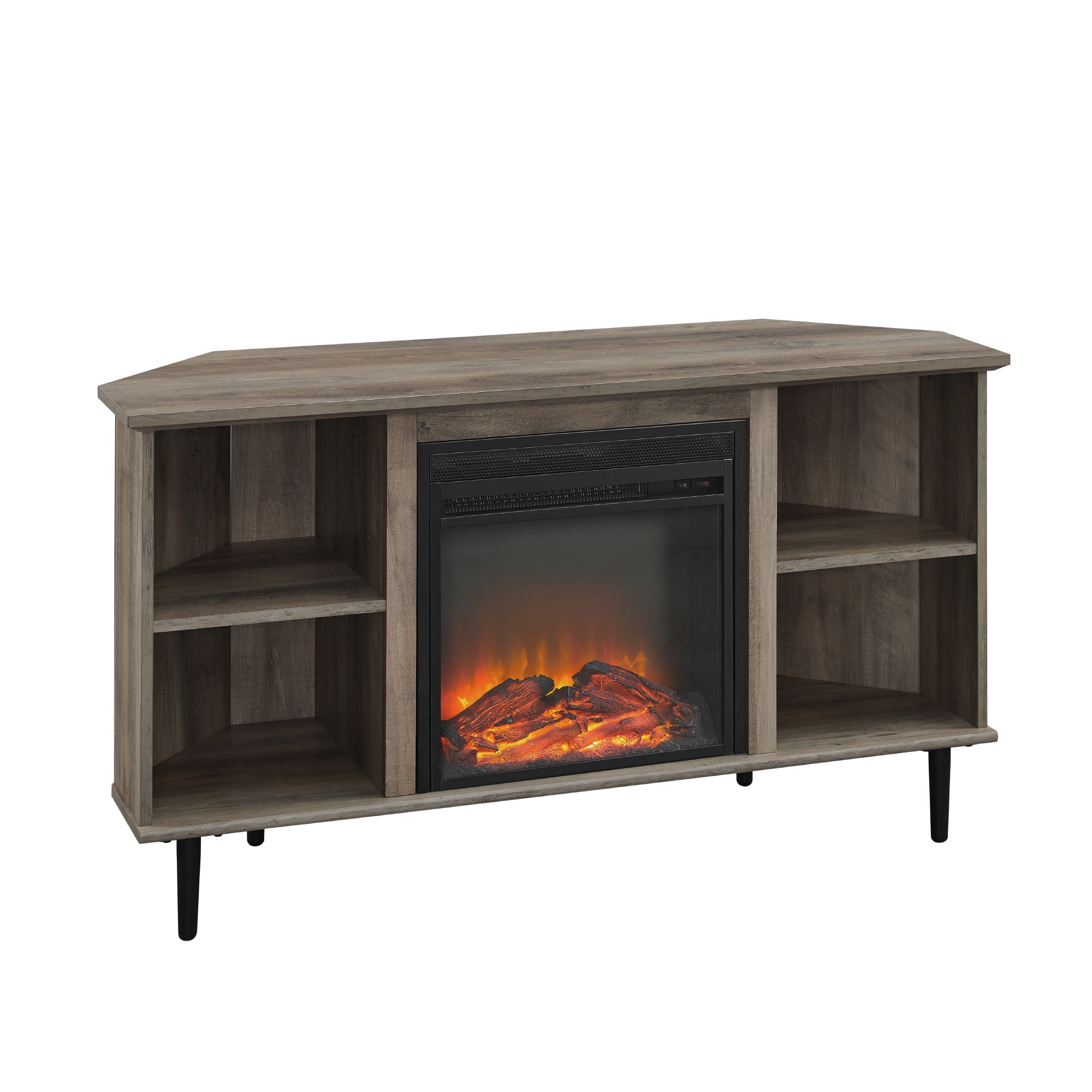Manor Park Corner Fireplace TV Stand for TVs up to 55", Grey Wash