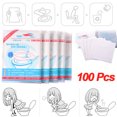 thumbnail image 2 of 100 piezas de cojines higiénicos portátiles para inodoro, funda desechable para asiento de inodoro, tapete de papel, 2 of 9